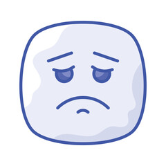 Get your hands on perfectly designed sad emoji icon, customizable vector