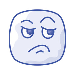 Pixel perfect icon of jealous emoji, isolated on white background