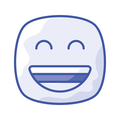 Enthusiastic emoji icon, happy face vector design