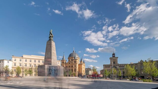 Miasto Ł&oacute;dź- widok na Plac Wolności.	