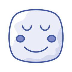 Calm face emoji icon, proud, cool expressions vector design