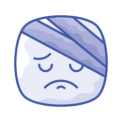 An amazing icon of pain emoji, injured, sad, expressions vector
