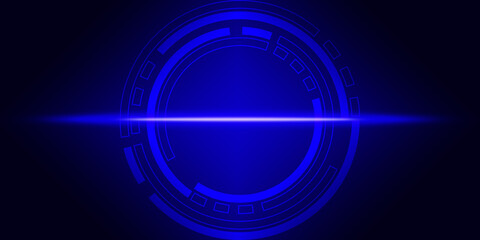 technology modern future interface monitor background illustration Dark blue background. circles shape and grid with glowing