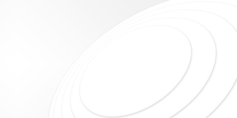 White circles and shadows are layered on top of each other. Modern technology abstract background. copy space