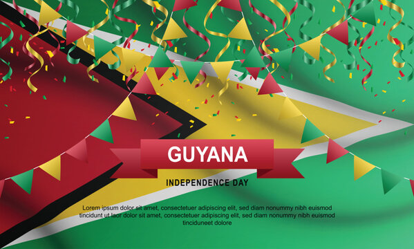 Guyana Independence Day background. - Powered by Adobe