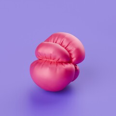 3d inflated silk object on purple background