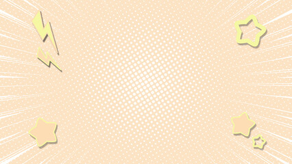 可愛い漫画風の集中線（白色）のイラスト
