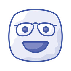Nerd emoji icon design, ready for premium use vector