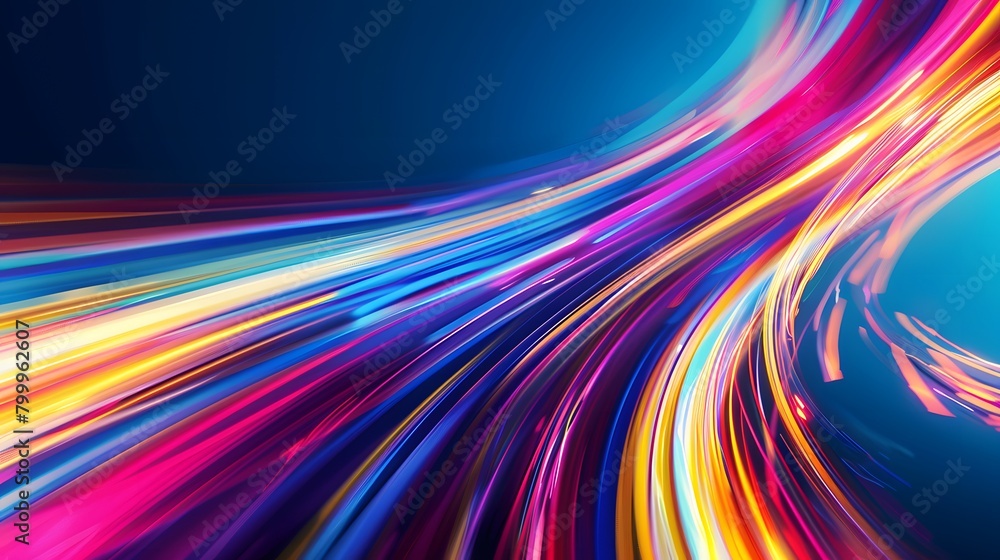 Poster modern abstract high-speed movement. colorful dynamic motion on blue background. movement technology