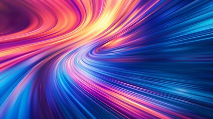 Obraz premium Modern abstract high-speed movement. Colorful dynamic motion on blue background. Movement technology pattern for banner or poster design background concept.