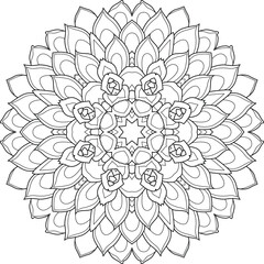 Cute Mandalas. Decorative unusual round ornaments for coloring.