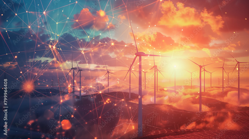 Poster a decentralized energy grid where peer-to-peer energy trading occurs on a blockchain platform, empow
