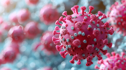 Adeno-associated virus in 3D illustration, medical concept of gene therapy