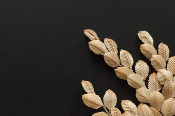 The branch with leaves is made of straw. Straw wall decoration. The products are made of straw....