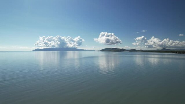 Aerial footage of Bushland Beach Townsville Queensland, Australia