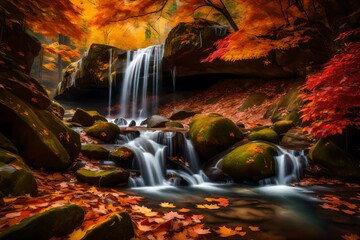 waterfall in fall