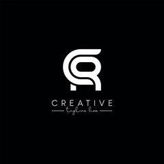 Fototapeta premium Creative Unique Letter CR RC Initial Based Stylish Line Logo Design Vector.