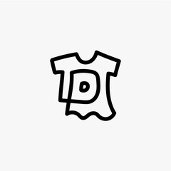 d letter kid tee tshirt apparel clothing monogram logo vector icon illustration