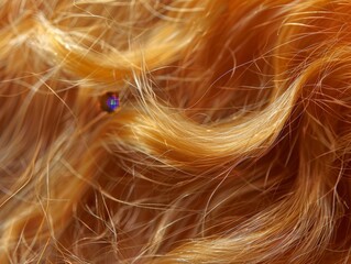 High-magnification of a human hair follicle, intricate structures, macro photography