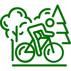 Bike Ride in Forest Icon