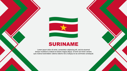 Suriname Flag Abstract Background Design Template. Suriname Independence Day Banner Wallpaper Vector Illustration. Suriname Banner