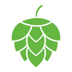 Hop icon beer cone leaf sign,pub herb design, nature seed vector illustration
