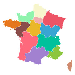 France regions map symbol shape, travel web flat concept icon symbol vector illustration