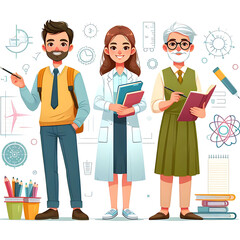 Teacher with students concept illustration