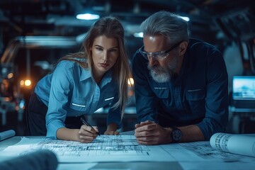 Fototapeta premium Professionals analyzing architectural plans