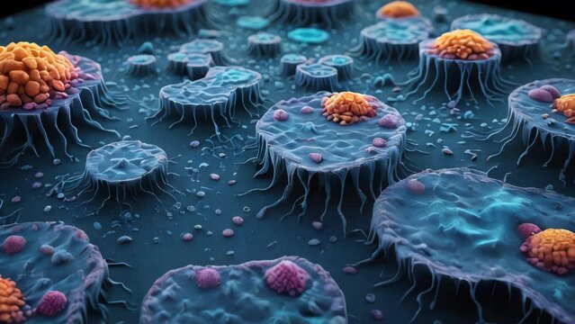 Microscopic view of a cell. AI.