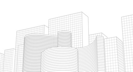 Obraz premium ​​abstract architecture 3d illustration background 