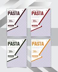 delicious Pasta flyer template and restaurant food menu poster design