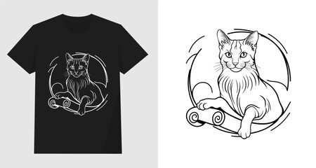 Cat Tshirt Template Design