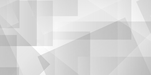 Obraz premium White color technology concept geometric line vector background. Abstract white and gray background design with layers of textured white transparent material in triangle and squares shapes.