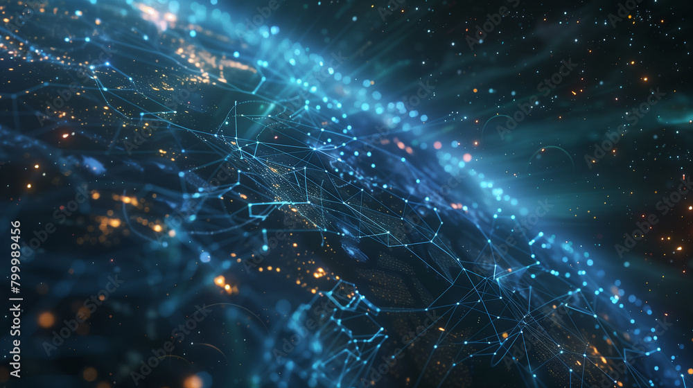 Poster a world where the quantum internet enables instantaneous and secure communication across vast distan