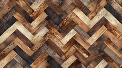 A seamless pattern with geometric wood parquet