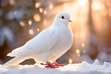 white pigeon in the snow Generatve Ai