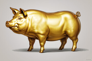 draw a golden pig. Generative AI
