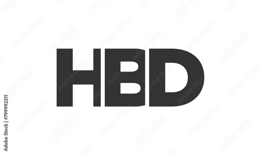 Fototapete hbd logo design template with strong and modern bold text. initial based vector logotype featuring s