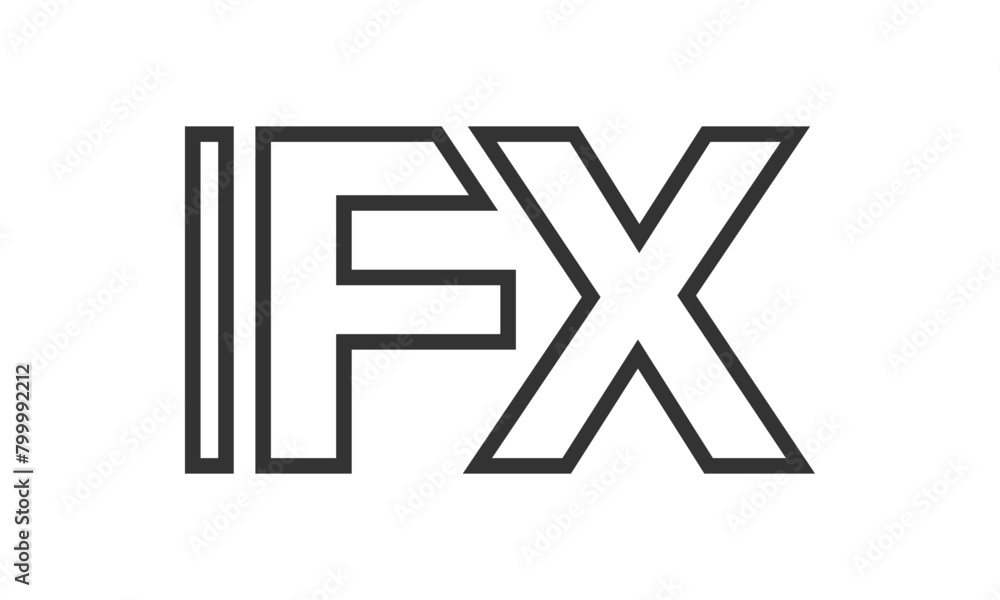 Poster ifx logo design template with strong and modern bold text. initial based vector logotype featuring s