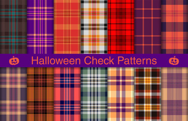 Halloween plaid bundles, textile design, checkered fabric pattern for shirt, dress, suit, wrapping paper print, invitation and gift card.