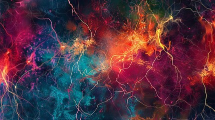 Vibrant neuron creation: abstract brain background for science and humanity exploration - vector illustration