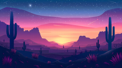 Desert Nightfall Panorama