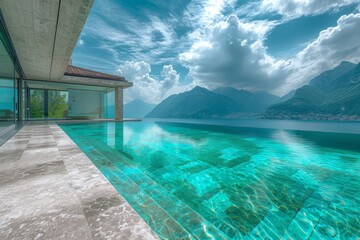 Fototapeta premium Celestial Emerald Infinity Pool