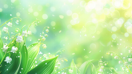 Beautiful lily of the valley background illustration