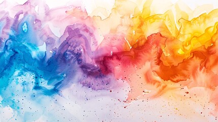 Fototapeta premium A colorful painting with a rainbow and a splash of yellow