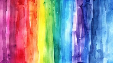A rainbow is painted on a canvas with a watercolor brush