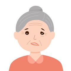 Senior facial nerve paralysis concept vector illustration. Face palsy.