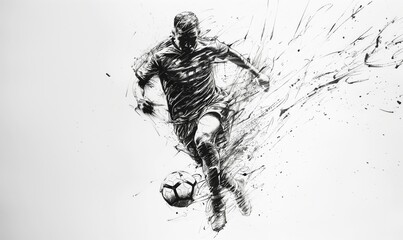 Dynamic soccer player illustration in action