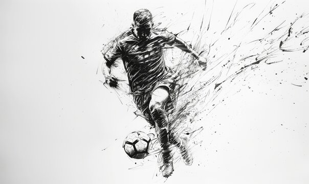 Fototapeta Dynamic soccer player illustration in action